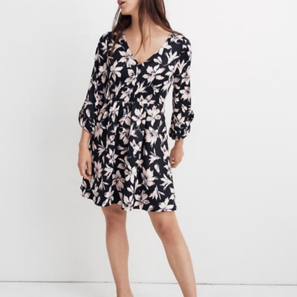 Madewell Dresses & Skirts - NEW Madewell Orchid Floral Print L/S Dress 18